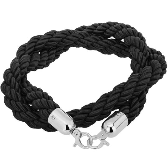 Braided cord black with zipper silver for pole