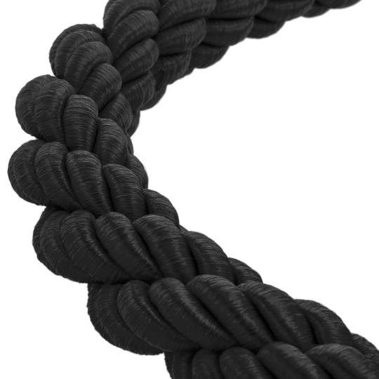 Braided cord black with zipper silver for pole