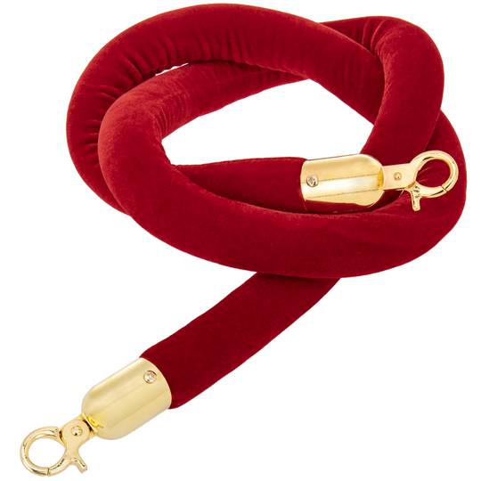 Velvet cord red with zipper golden for pole - Cablematic