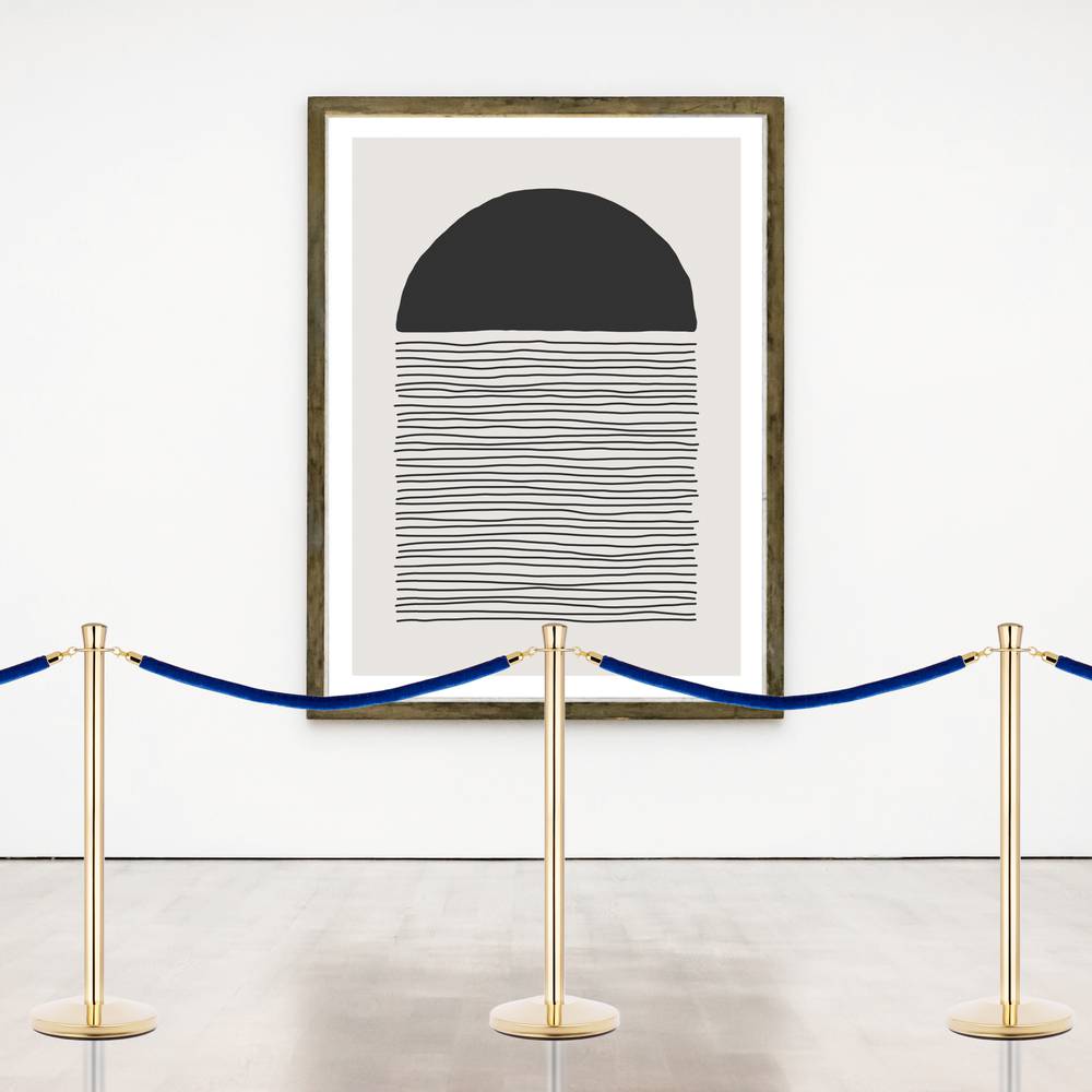 Aksamitny sznurek niebieski z zamkiem błyskawicznym złoty dla słupa