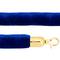 Aksamitny sznurek niebieski z zamkiem błyskawicznym złoty dla słupa
