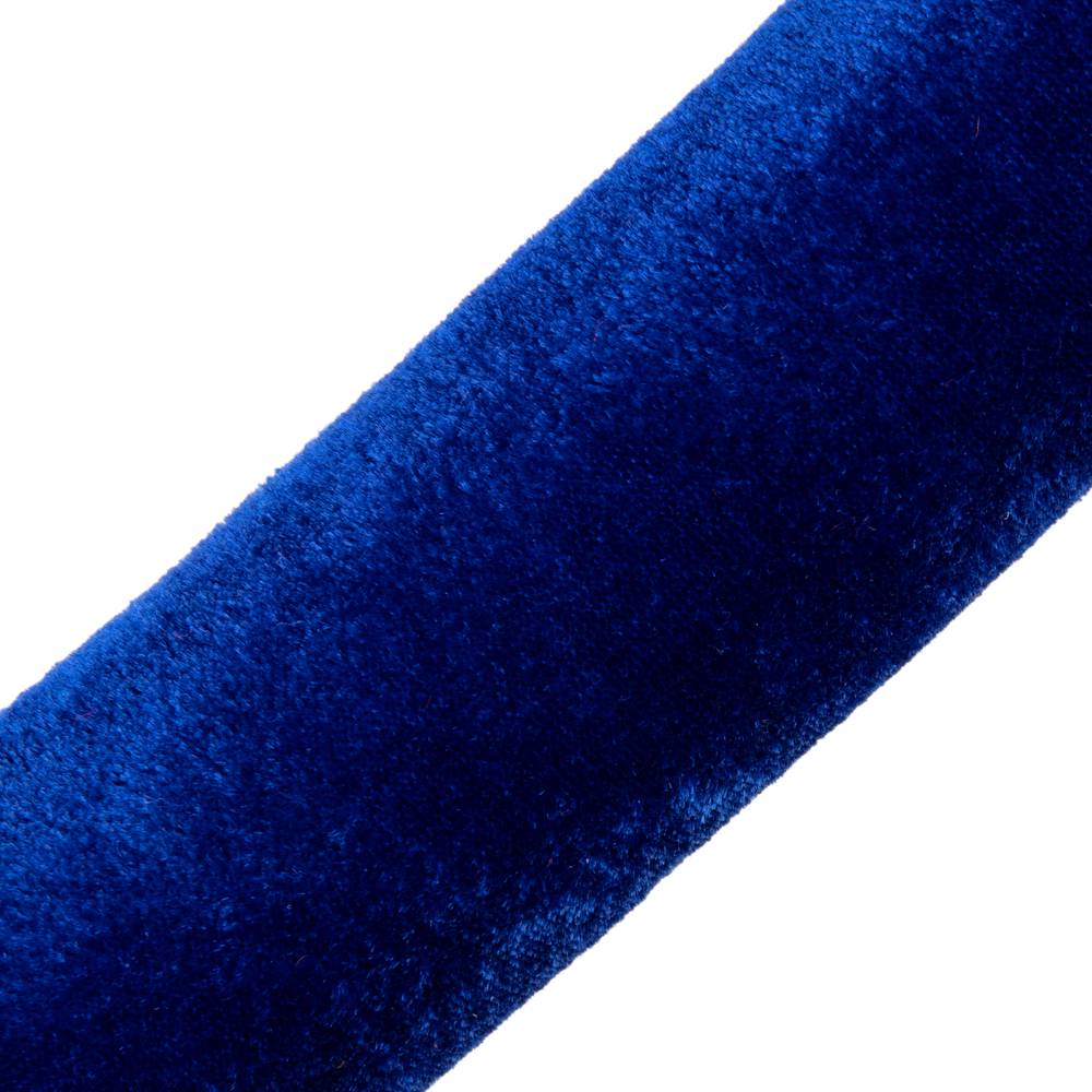 Aksamitny sznurek niebieski z zamkiem błyskawicznym złoty dla słupa