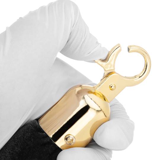 Cordón de terciopelo negro con cierre dorado para poste