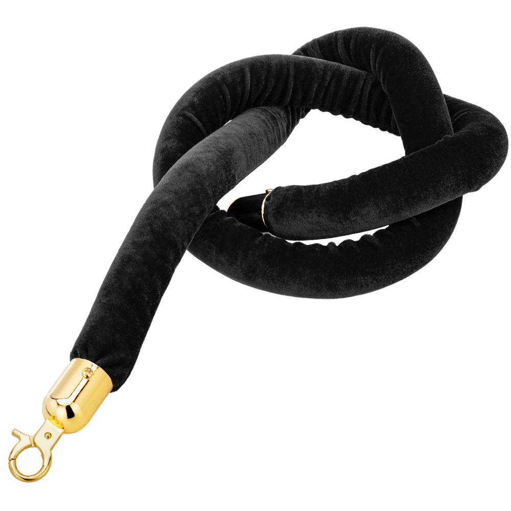Velvet cord black with zipper golden for pole - Cablematic