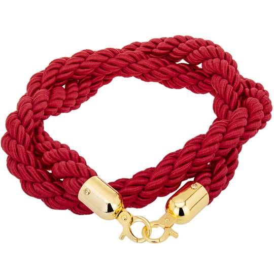 Corda trançada vermelho com zíper dourado para pólo