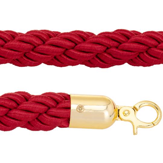 Corda trançada vermelho com zíper dourado para pólo