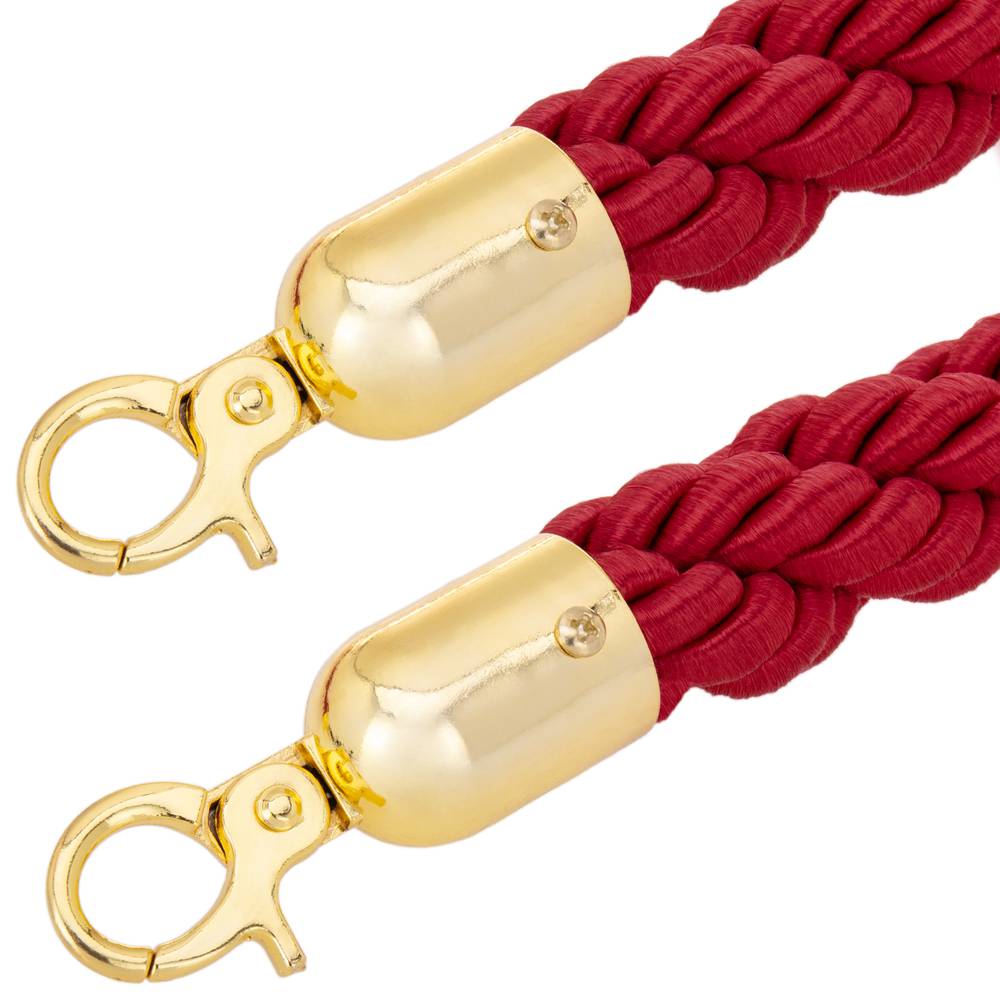 Corda trançada vermelho com zíper dourado para pólo