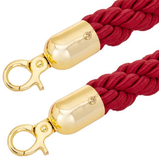 Corda trançada vermelho com zíper dourado para pólo