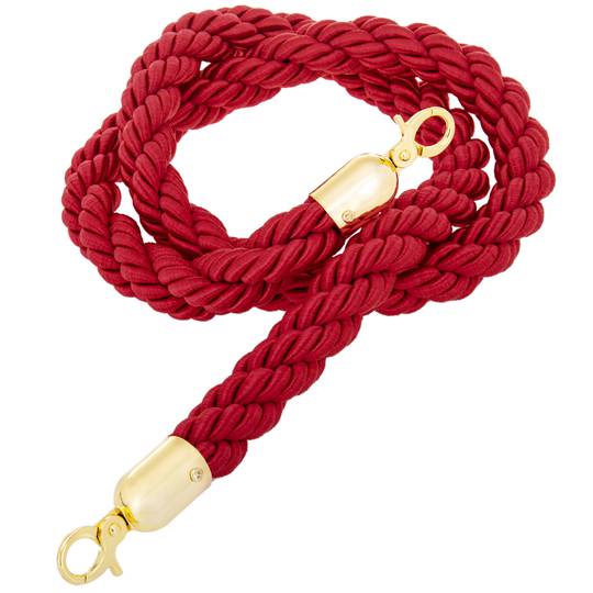 Corda trançada vermelho com zíper dourado para pólo