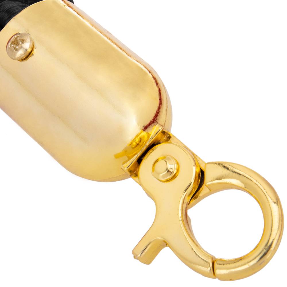 Geflochtene Schnur schwarz mit Reißverschluss golden für Stange
