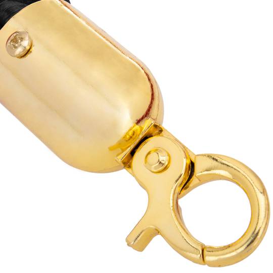 Geflochtene Schnur schwarz mit Reißverschluss golden für Stange