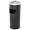 Circular standing bin with ashtray black colour