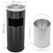 Circular standing bin with ashtray black colour