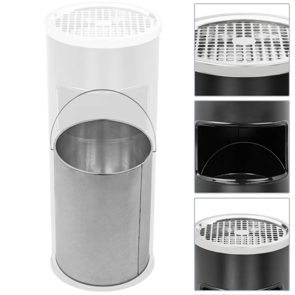 Circular standing bin with ashtray black colour