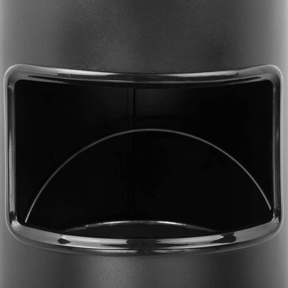 Circular standing bin with ashtray black colour