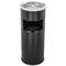 Circular standing bin with ashtray black colour