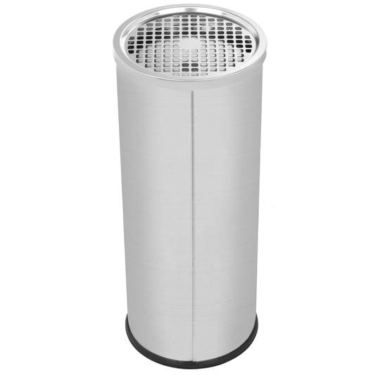 Poubelle circulaire avec cendrier en acier inoxydable