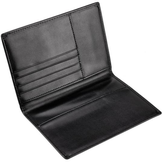 Anti-RFID/NFC-Lederpasshalter in Schwarz