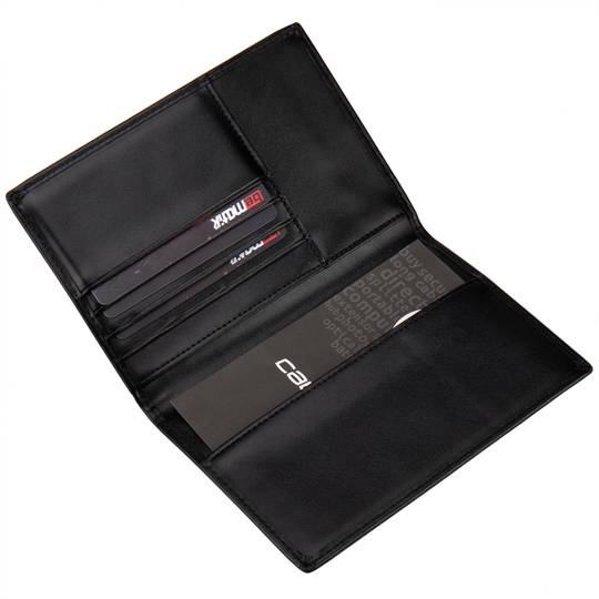 Anti-RFID/NFC-Lederpasshalter in Schwarz