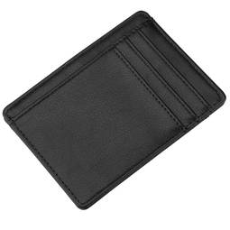 Cartera de cuero anti-RFID/NFC en color negro