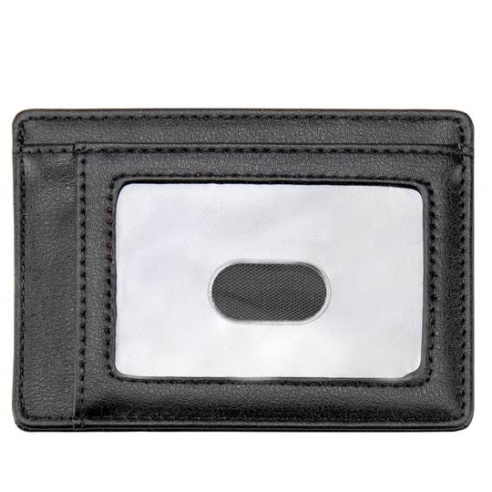 Black anti-RFID/NFC leather wallet - Cablematic