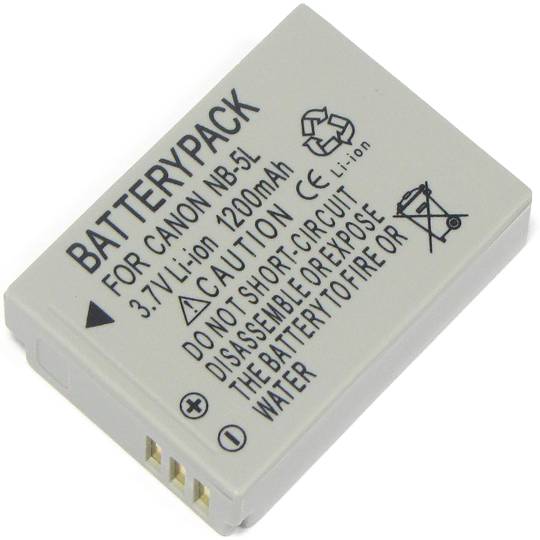 Vervangende batterij compatibel met Canon model NB-5L
