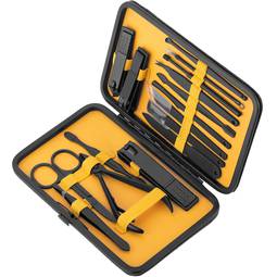 Professionelles Maniküre- und Pediküre-Set, 16-teiliges Set aus rostfreiem Stahl, Farbe schwarz