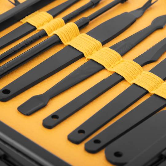 Set professionale per manicure e pedicure, set di 16 accessori in acciaio inossidabile, colore nero