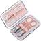 Kit d'estoig de manicura i pedicura professional, set de 7 accessoris d’acer inoxidable, color Or rosa