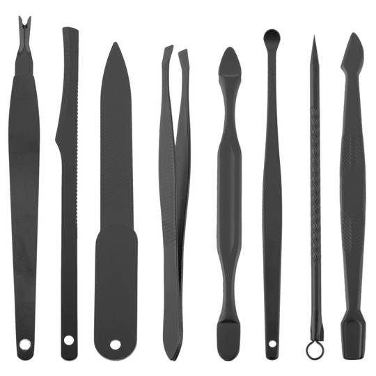 Professionelles Maniküre- und Pediküre-Set, 15-teiliges Set aus rostfreiem Stahl, schwarzes Kunstleder Etui