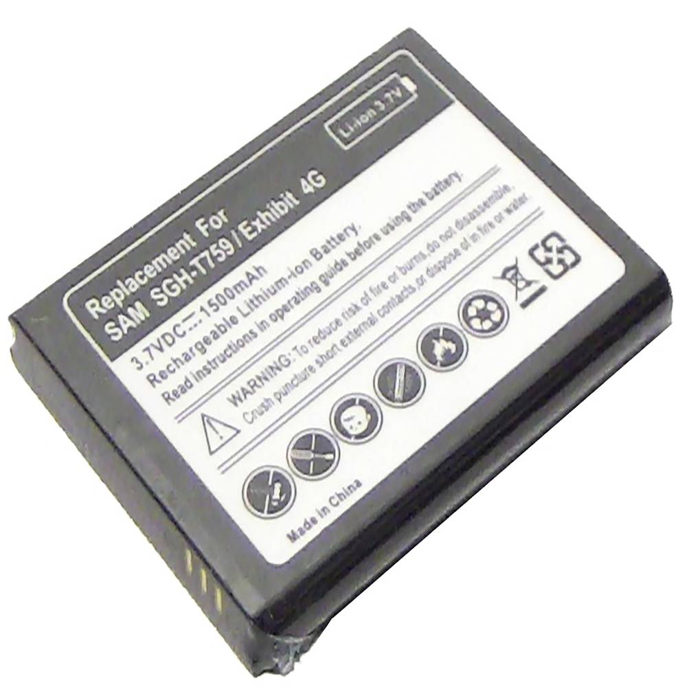 Battery compatible with Samsung Exhibit 4G T759 T589 D600 i8150