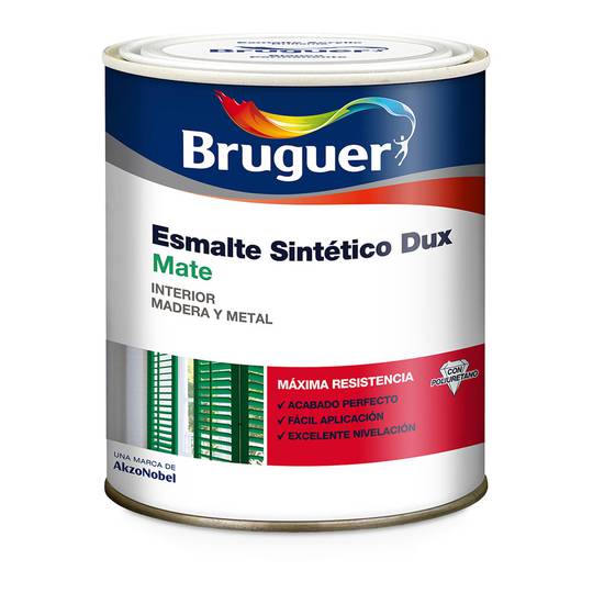 Smalto sintetico Dux con finitura opaca per legno e metallo 0,75L Bruguer