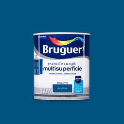 Esmalte acrílico brillante para madera y metal con acabado azul luminoso 0,75L Bruguer 5057545