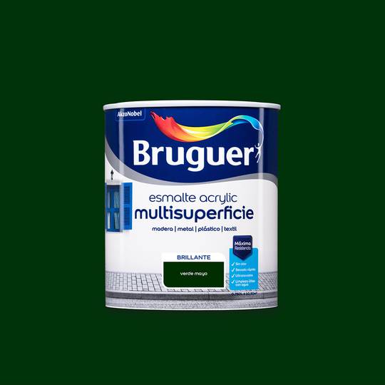 Multi-surface acrylic enamel with May green finish 0.75L Bruguer 5057557