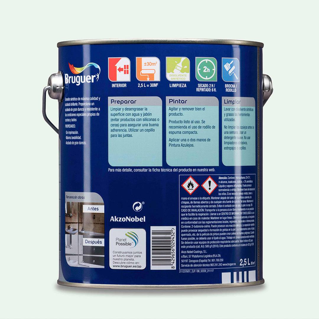 Esmalt per rajoles amb acabat brillant blanc farina 0,25L Bruguer 5274271