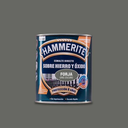 Esmalt Hammerite directe sobre ferro i òxid color forja gris fosc 0,75L Bruguer 5093211
