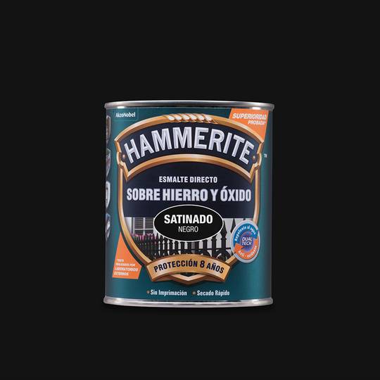 Hammerite enamel direct on iron and satin black oxide 0.75L Bruguer 5093689