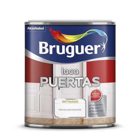 Laca para portas com acabamento acetinado branco permanente 2,5L Bruguer 5297935
