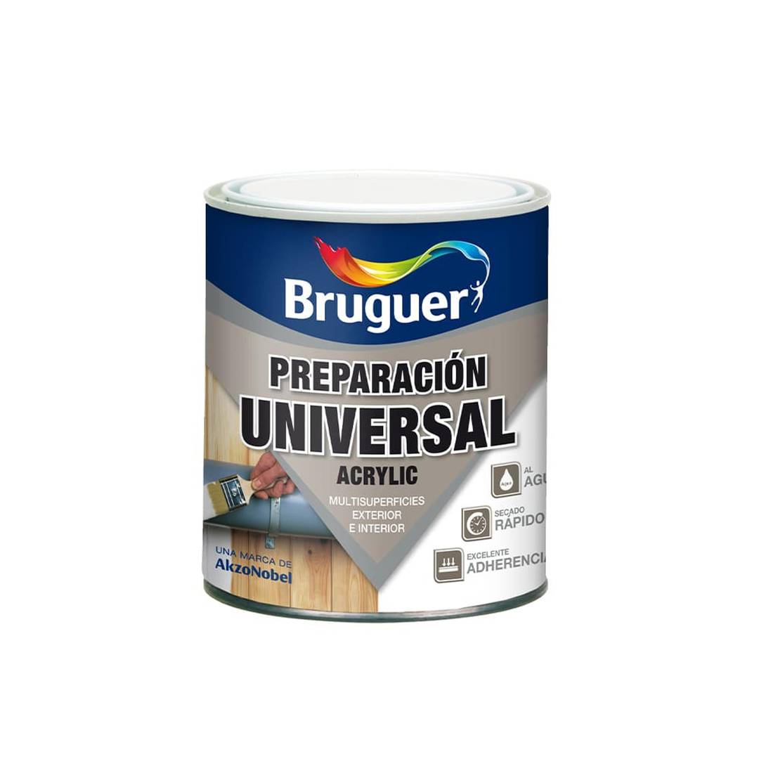 Universeel acrylaat meervlak emaille met sneldrogende witte kleur 0,25L Bruguer 5120576