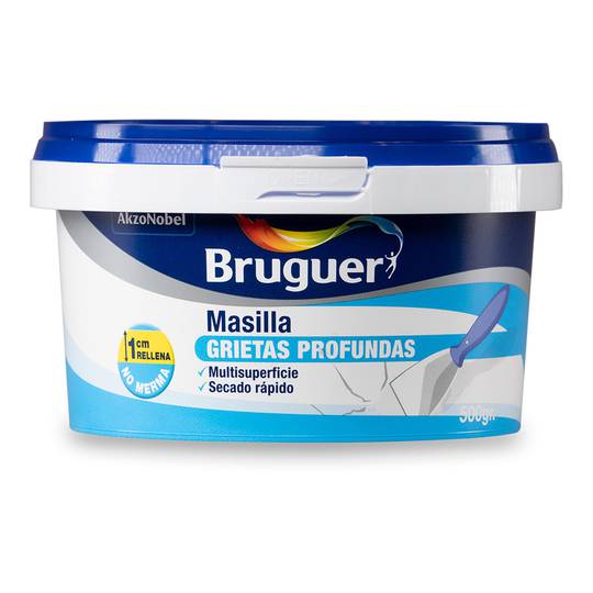 Stucco multisuperficie ad asciugatura rapida per crepe profonde colore bianco 1kg Bruguer 5196379