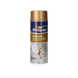 Spray paint for iron, wood and plastic metallic gold color 0.4L Bruguer 5198001