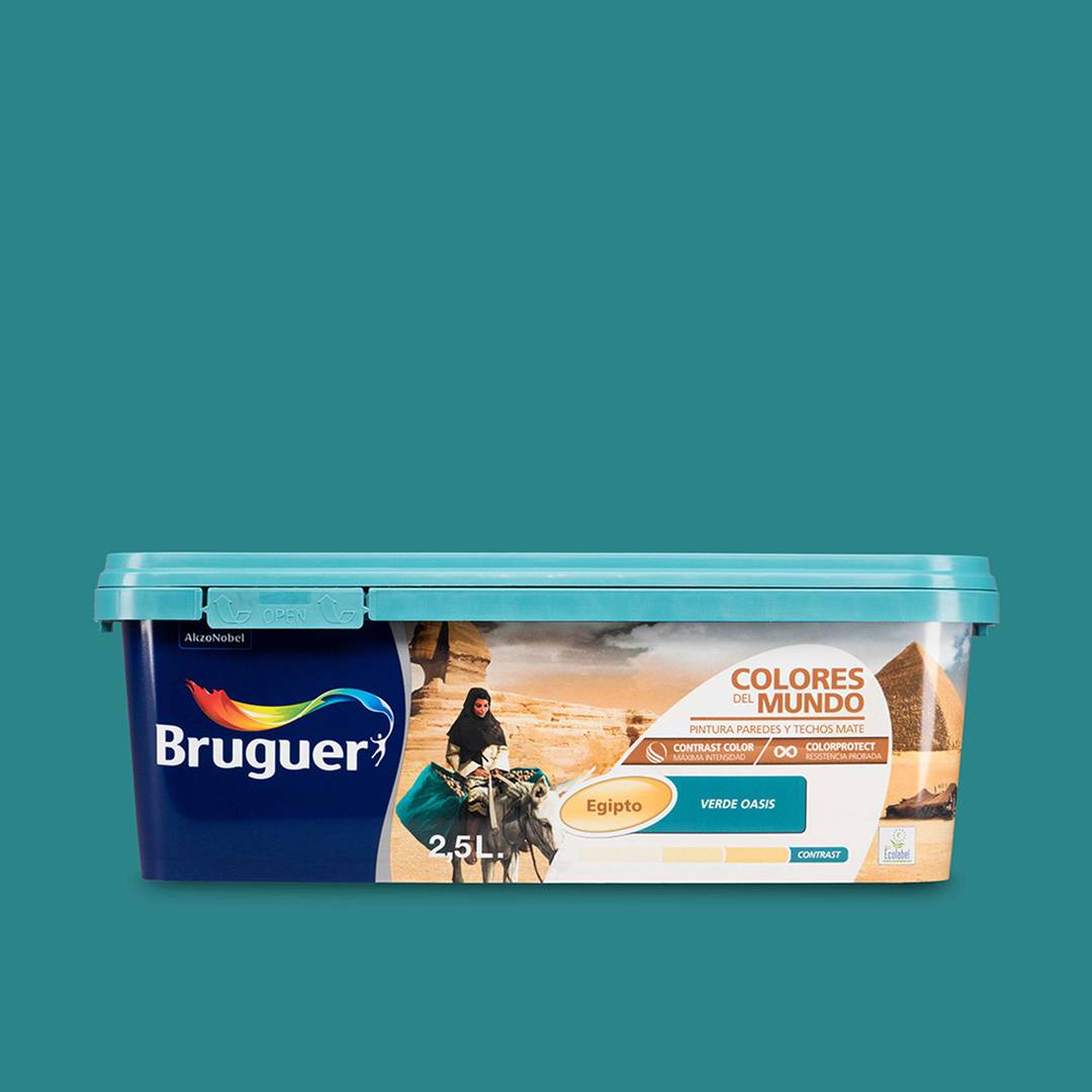 Farbe für Wände und Decken mit mattem Finish Oasengrün 2,5 l Bruguer 5160753