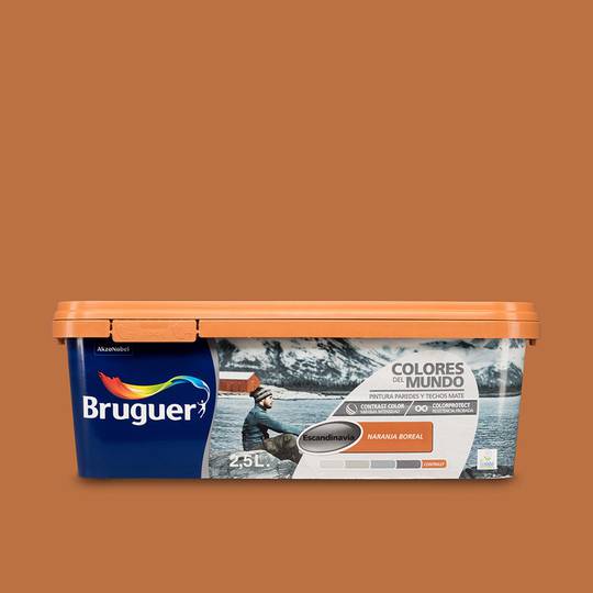 Verf voor muren en plafonds met matte afwerking boreaal oranje 2,5L Bruguer 5246665