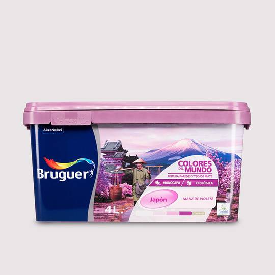 Paint for walls and ceilings with matt finish color shade of purple 4L Bruguer 5246647