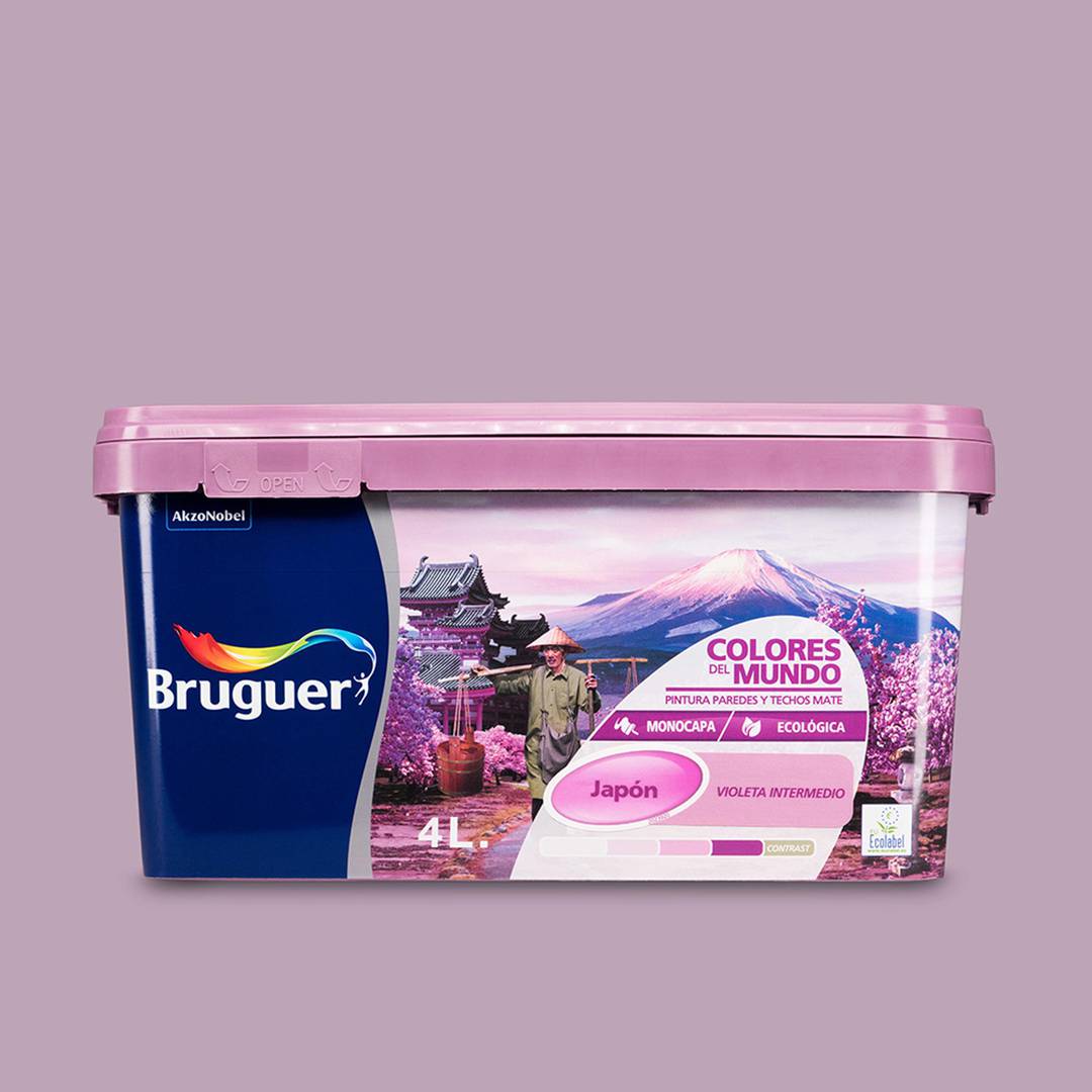 Peinture pour murs et plafonds avec finition mate violet intermédiaire 4L Bruguer 5161521