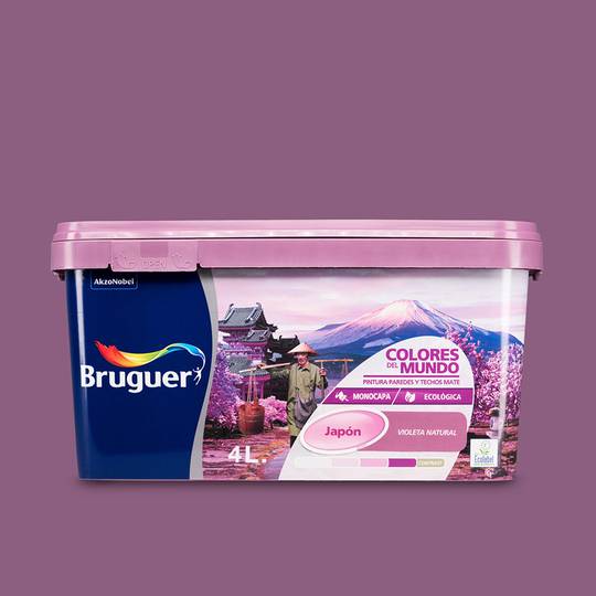 Tinta para paredes e tetos com acabamento mate cor violeta natural 4L Bruguer 5162537