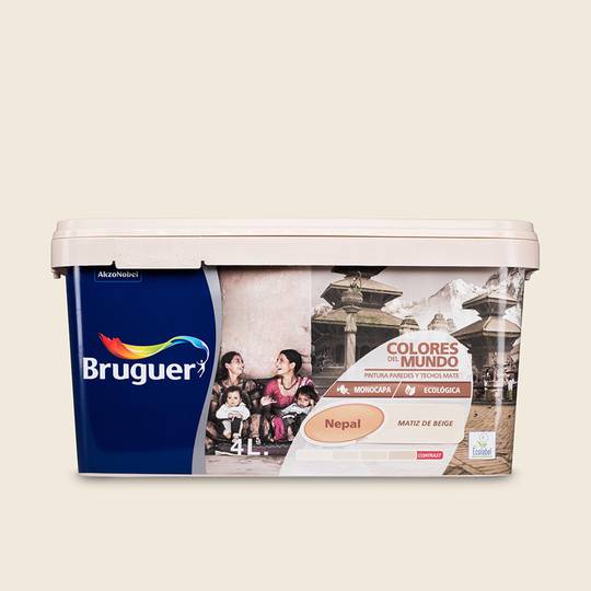 Pittura per pareti e soffitti con finitura opaca colore beige 4L Bruguer 5246654
