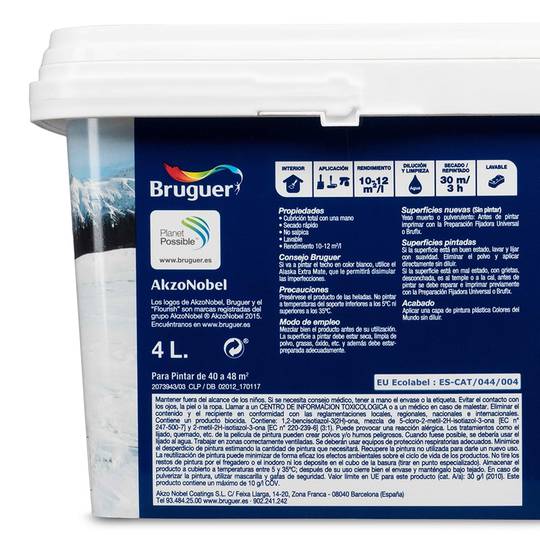 Pittura per pareti e soffitti con finitura opaca colore beige 4L Bruguer 5246654