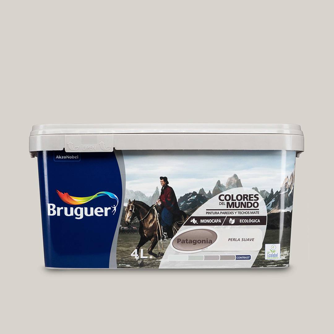 Pintura para paredes y techos con acabado mate color perla suave 4L Bruguer 5160740