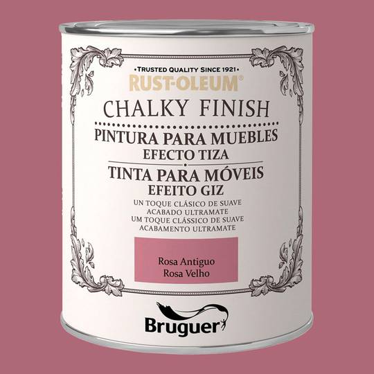 Chalk paint for furniture Rust-Oleum Chalky Finish with matt finish antique pink 0.750L Bruguer 5397541